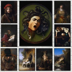 High-End Vintage Ausstellungshalle Kunst Surrealismus Rembrandt St Matthew Kreuz Poster Leinwand Gemälde Wandkunst Bilder Home Decor