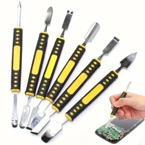 6pcs Electronic Repair Tool Set, Metal Dual-Head Pry Bars for Tablets, Laptops, Phones, Electronic Devices, No Electricity