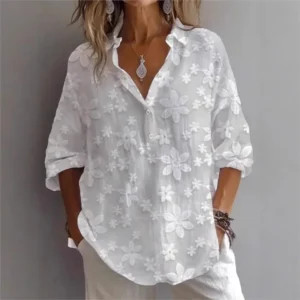 Mode Blusen frauen Einfache Und Lässige Einfarbig V-ausschnitt kurzarm Shirt Frühling Herbst Neue Frauen Weiße Shirts Kleidung