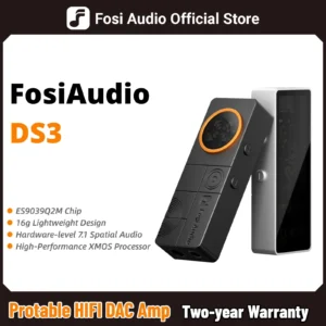 Fosi Audio DAC-Verstärker Tragbarer HIFI-Kopfhörerverstärker XMOS XU316 DSD512 Dongle DAC 4,4mm Balanced/3,5mm Klinke