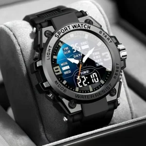 Digitale Sportuhr für Herren, Wecker, Timing, Datum, Legierungsgehäuse – perfekt für Outdoor-Aktivitäten
