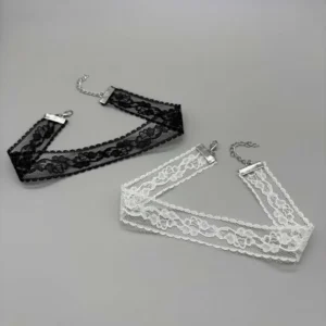 Kurze Spitze Halsband Halskette für Frauen Mädchen Schwarz Weiß Farbe Mode Romantische Halskette Geschenk für Party Großhandel Hals Schmuck