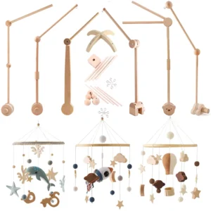 Baby-Holzhalterung, Bettglocke, 0,6 Monate, Spielzeughalterung, Zubehör, Hängehalterung, weiches Mobiltelefon auf dem Bett, Babyzimmer-Dekoration, Kinderbett