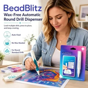 Diamant-Malerei-Perlen-Spender, Diamant-Kunst-Werkzeug, Stift mit automatischer Zufuhr, Rundbohrer-Applikator für Diamant-Malerei, DIY-Bastelzubehör