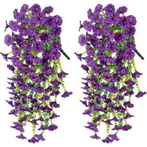 1 Stück Künstliche Blütentürkei, UV-beständige künstliche Hängeblume mit Eukalyptusblättern für Haus, Garten und Außenbereich Dekoration