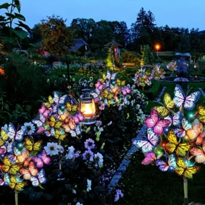 Solar-LED-Schmetterlings-Gartenleuchten, wasserdicht, bunt, für den Außenbereich, Rasen, Weg, Lampe für Hof, Terrasse, Festival, Weihnachten, Dachdekoration
