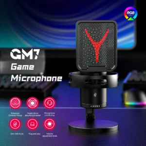 Professionelles Gaming-Mikrofon mit Ständer, RGB USB-Kondensatormikrofon für PC, Laptop, Streaming, Podcast, Karaoke - Studioqualität C