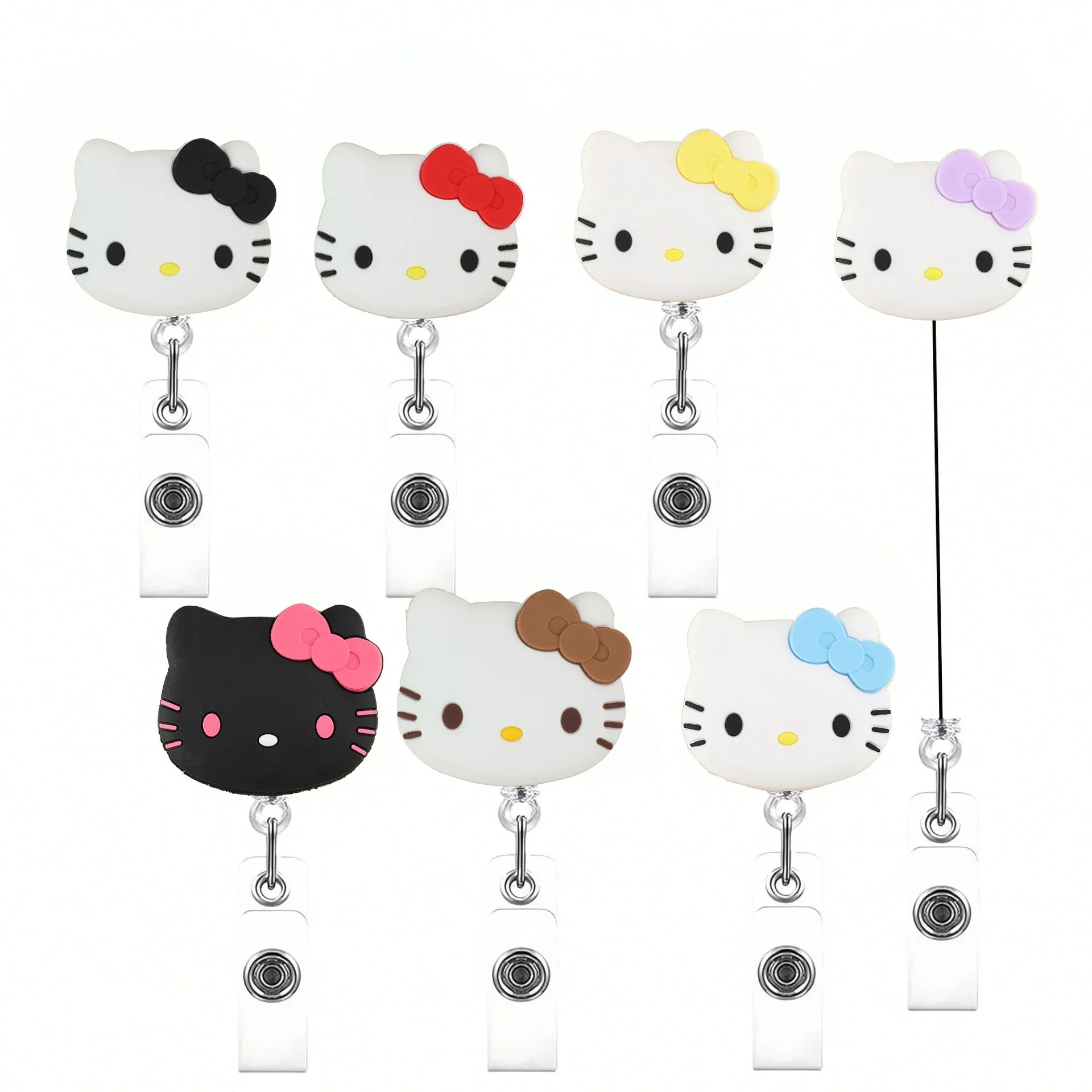 Kawaii Geschenk-Katzen-Ausweishalter Mit Glitzer-Effekt Und Schlüsselanhänger Für Frauen, Studenten Und Bürobedarf Kawaii Geschenk-Katzen-Ausweishalter Mit Glitzer-Effekt Und Schlüsselanhänger Für Frauen, Studenten Und Bürobedarf