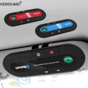 Bluetooth Freisprecheinrichtung fürs Auto – Kabelloser Lautsprecher mit Sonnenblenden-Clip, MP3-Player und Stereo-Audio