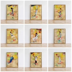 Abstraktes Poster Berühmter Basketballspieler Devin Booker Jamal Murray Jason Kidd Leinwandgemälde Wandkunst Wohnzimmer Heimdekoration