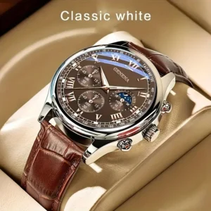Luxus Männer Business Uhren Mode Lederband Runden Zifferblatt Männlichen Analog Quarz Armbanduhr Reloj Hombre (Ohne Box)