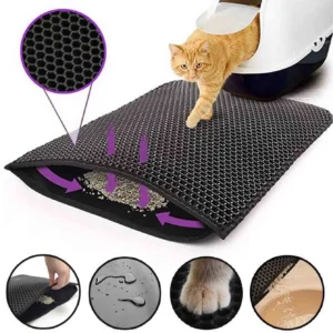 Cat Litter Mat Double Layer Pet Non Slip Big Pet Litter Box Filter MatWear Resistant Waterproof Anti-slip Cat Litter Mat
