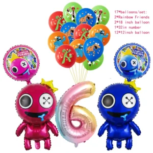 NEUE Regenbogen-Freunde Geburtstagsparty-Dekoration Tischzubehör Happy Birthday Banner Tortendekoration Partyzubehör Hintergrund Ballons