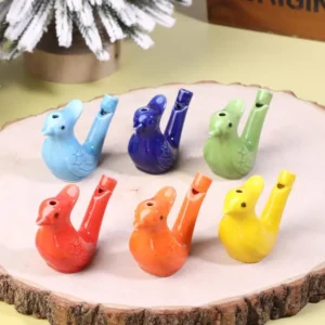 1/5 Stück Vogelpfeife Wasser-Musik-Keramik-Set Buntes Tier-Design Frühes Lernspielzeug Badegeräuschmacher Party-Geschenk