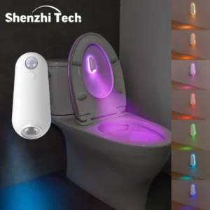 LED Smart Bewegungssensor-Nachtlicht, WC-Sitzbeleuchtung, USB-Aufladbare 8-Farben-Lampe für Sommer, Flur, WC, Camping, Heimdekoration