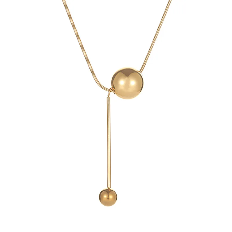 316L Edelstahl Gold Farbe Runde Kugel Perlen Anhänger Halskette Für Frauen Lichtecht Halsband Schmuck Mädchen Geschenke Party 316L Edelstahl Gold Farbe Runde Kugel Perlen Anhänger Halskette Für Frauen Lichtecht Halsband Schmuck Mädchen Geschenke Party – Bild 5