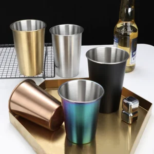 350/500 ml Edelstahl Tassen Haushalt Büro Bar Küche Getränke Kaffee Tumbler Tee Trinken Bier Becher Metall trinken Tasse