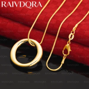18K vergoldete runde Anhänger-Halskette für Damen und Herren, Charm-Trend, Geburtstagsgeschenke, Mode, Party, edler Schmuck