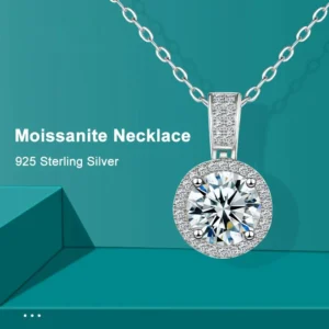 Shstone 925 sterling silber halskette für frauen 1ct echte moissan ite diamanten anhänger mit gra zertifikat halskette feiner schmuck