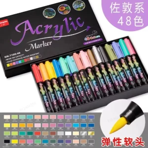 12-60 Farben Acryl Pinsel Markierung stifte für Stoff Leinwand Stein Metall Keramik DIY Mal stift
