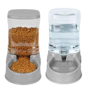 Cat Feeder for Dry Food Cat Waterer Food Feeder Large Capacity Automatic Dog and Cat Water Dispenser for Small to Medium Pets