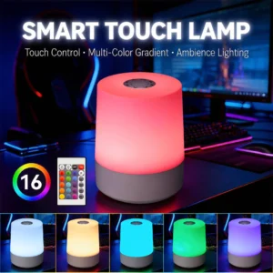 Intelligente LED RGB Nachtlichtlampe mit Fernbedienung & Touch-Steuerung, dimmbar, moderne Zylinderlampe für Schlafzimmer, Lesen und Dekoration