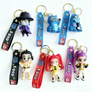 PVC K-Pop Schlüsselanhänger: Süße Rumi, Zoey, Mira Schlüsselanhänger, Anime-Figuren-Schlüsselringe, Rucksack-Anhänger, Hängende Charms, Partygeschenk, Llaveros