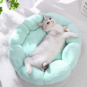 Luxuriöses Katzensofa, Winter, warmes Katzenblumennest, Hundehausbett für Katzen, Blumenbett, atmungsaktives, weiches kleines Hundebett mit Blumenform