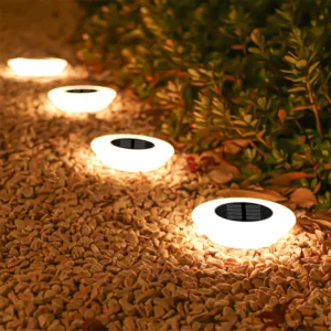1/4er-Pack Solar-Bodenleuchten, 14 LEDs, wasserdichte Außenlandschaftsleuchte, LED-Rasenlampe, für Garten, Weg, Hof, Deck, Camping-Dekoration