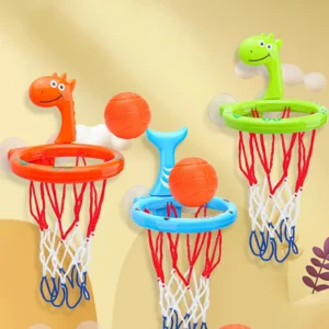 Baby Badespielzeug Kinder Wasserspielspielzeug Set Badezimmer Badewanne Saugnapf Schießen Basketballkorb mit 3 Bällen Badespielzeug für Kinder