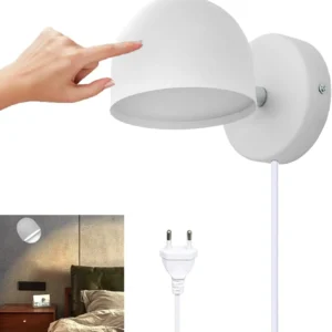 LED Innen-Wandleuchte mit Touch-Dimmer Wandlicht 350 °   Drehbare Schwarz-Weiße Lampe Hotel Flur Schlafzimmer Nachttisch Lesewandleuchte