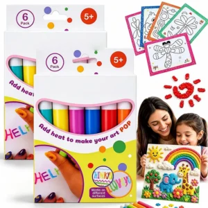 3D-Schaumstoff-Malstift-Set mit aufgeblähten Blasen, DIY-Expandierbare Kunstmarker, Party-Bastelzubehör, Freizeit-Zeichenzubehör für Zuhause