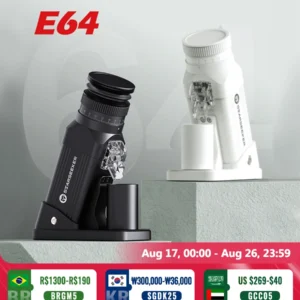 STARSEEKER E64 Elektrische Kaffeemühle 64MM Espresso Titan-Flachmahlwerk Stufenlose Mahlgradeinstellung Heimgebrauch Kaffeebohnenmühle Schwarz