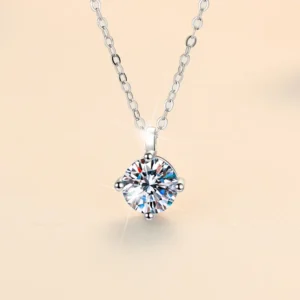 Neue 2ct Moissanit 925 Sterling Silber Halskette Anhänger Kette Edlen Schmuck für Frau Hochzeit Funkelnden Klassischen Party Mode