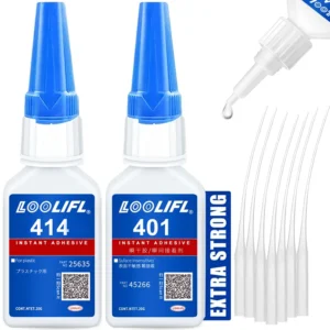 LOOLIFL 20 ml 401/406 Sofortiger starker Sekundenkleber Universeller Sekundenkleber Mighty Sofortkleber für Harz, Keramik, Metall, Glas, schnell trocknend