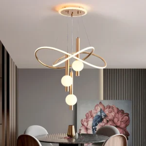 Moderne LED-Pendelleuchte, Kronleuchter für Esszimmer, Wohnzimmer, Deckenleuchte, 3 Farben, dimmbar, Innenbeleuchtung, Heimdekoration, Lampe