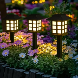 2er-Pack Solar-Wegeleuchte für den Außenbereich, Solarlampe, wasserdichte Landschaftsbeleuchtung für Garten, Hof, Terrasse, Gehweg, Auffahrt, Camping-Dekoration