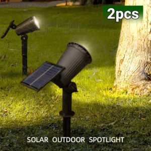 9-LED-Solarstrahler, IP65, wasserdicht, für den Außenbereich, RGB-Solar-Landschaftsbeleuchtung, Helligkeit einstellbar, für Garten, Hof, Palmen