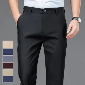 Männliche Hosen Stretch Solid Black Smart Casual männer Hosen Büro Schnelle Trockene Anzug Hosen Neue Frühling Herbst Koreanische Gerade Hosen