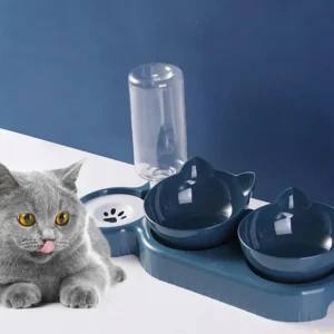 Haustier-Katzenschüssel, automatischer Futternapf, Wasserspender, Hunde- und Katzenfutternapf mit erhöhter Trinkständer, Doppelschüsseln für Katzen, Hunde, Haustiere