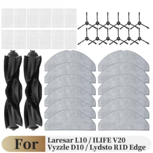 Für (ILIFE V20 / Vyzzle D10 / Laresar L10 / Lydsto R1D Edge / Roidmi Eve Rook S) Ersatzteile: Hauptbürste, Seitenbürste, Filter, Wischmopp