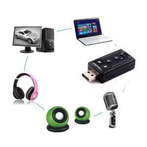 Externe USB-Soundkarte Mini USB 2.0 3D Virtual 480 Mbit/s 7.1-Kanal-Audio-Soundkartenadapter für PC Desktop Notebook