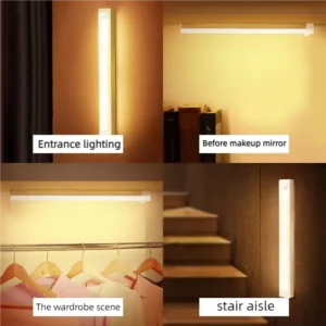 Drahtlose wiederaufladbare LED-Nachtlichter, Bewegungsmelder, Schrank, Küche, Nachtlichter, Schlafzimmer, Sensorlicht, Schrank, Treppenlicht