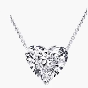 Luxus 100% 925 Sterling Silber Herz Halskette Edlen Schmuck 4ct Weiß Sapphire Herz Anhänger Halskette für Frauen Jahrestag Geschenk