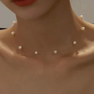 Sommer minimalistische Kpop Perle Schlüsselbein Kette Halskette für Frauen trendige weiße Farbe Perlen Ketten am Hals Zubehör Schmuck