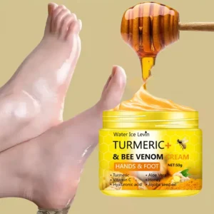 Fuß- und Handcreme mit Kurkuma und Bienengift - Anti-Trocken Riss-Reparatur und Totes-Haut-Entfernung 50g