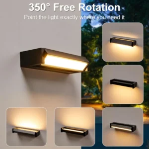 Verstellbare LED-Leuchten für Außenbereich, Wasserdichte Wandlampe, Garten-Beleuchtung, Einfache Aluminium-Wandleuchte