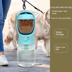 Tragbare Hunde- und Katzen-Wasserflasche mit Futter- und Wasserbehälter für Welpen, Haustiere, Hunde, Futterschüssel, Outdoor-Reise, Haustierzubehör