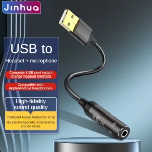 USB Externer Soundkarten-Adapter, Vergoldeter Anschluss, für Gaming, Streaming und Täglichen Gebrauch, Mini & Tragbar