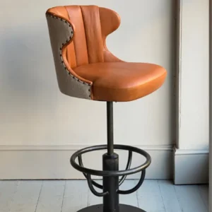 Customized Bar Stool - Adjustable Height Leather Padded Backrest for Comfortable Seating in Home Or Office